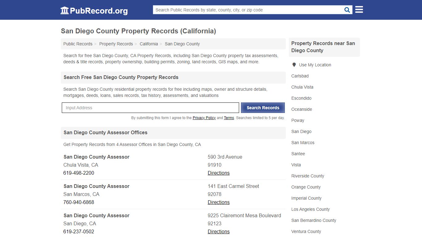 San Diego County Property Records (California) - Public Record